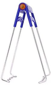 Bowl Holder Bowl Clamp Tongs Clip Pot Stainless Steel Foldable Dish Holder Steamer Lifter Picker Heat Insulation Plate Tong Anti-hot Clamp Grippe (Color: Blue)